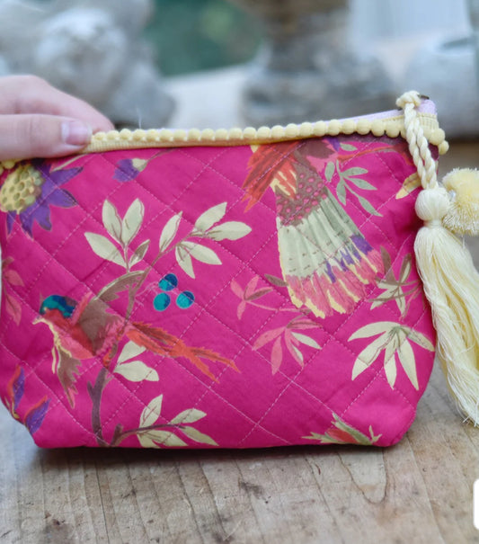 Printed and quilted make-up  bags