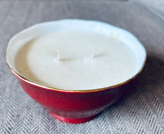 Burgundy gilded  fine bone china sugar bowl 2 x wix  candle