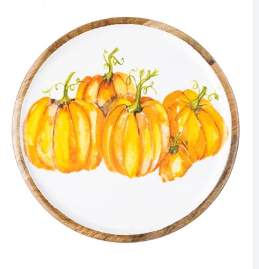 Autumn  Mango Pumpkin wood tray by Shoeless Joe